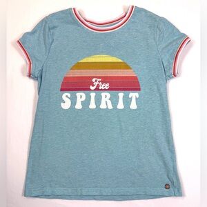 MATILDA JANE 435 Girls T Shirt 12 Free Spirit Rainbow Graphic Retro Boho Tween